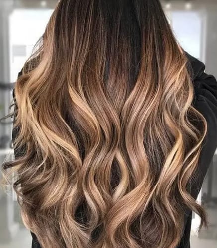 Customer photo review of Remy Human Hair Invisible Wire Extension - Natural Caramel