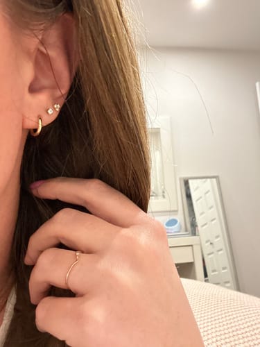 Customer photo review of Mini Everyday Hoops - 14 Karat Gold