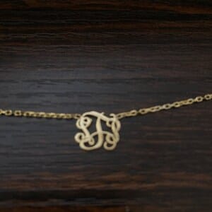 Customer photo review of Monogram Letters Necklace