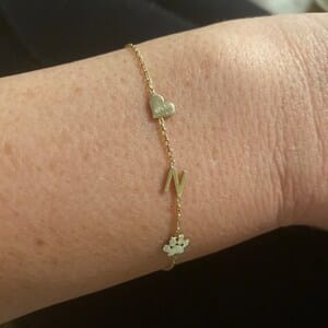 Customer photo review of Paw Letter Bracelet