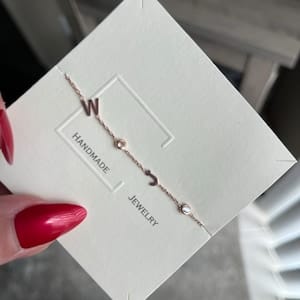 Customer photo review of Letter and Birthstones Bracelet