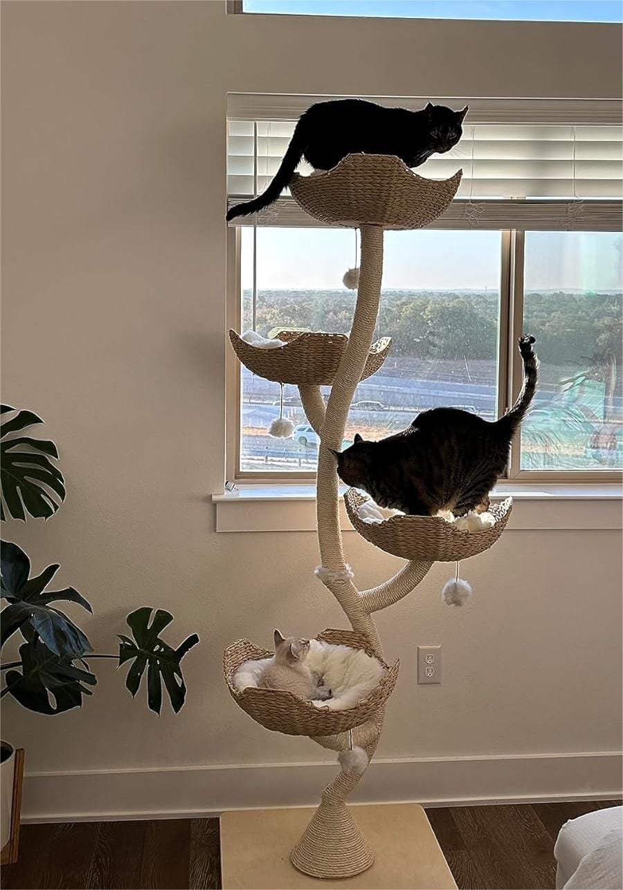 Customer photo review of MICHU Ivy Cat Tower Deluxe 4-Tier Designer Cat Tree