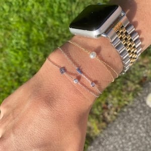 Customer photo review of Letter and Birthstones Bracelet