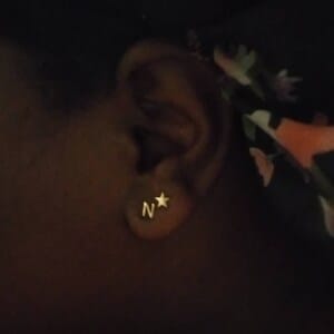Customer photo review of Initial Earrings