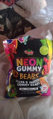 Customer photo review of Delta 9 THC Neon Gummy Worms | 6-Pack Bundle | 1,122mg