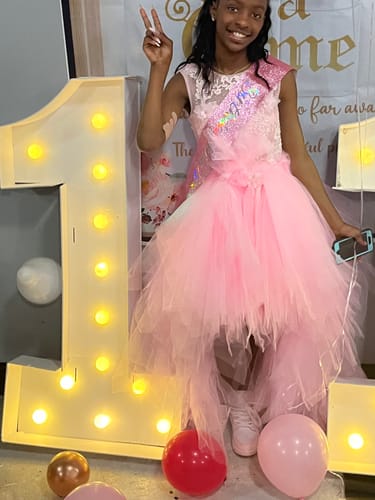 Customer photo review of Girl Pageant Princess Dresses Baby Girl Tail Fluffy Embroidery Birthday Party Formal Dress