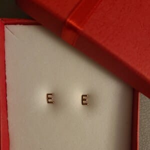Customer photo review of Initial Earrings