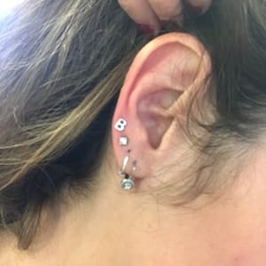 Customer photo review of Initial Earrings