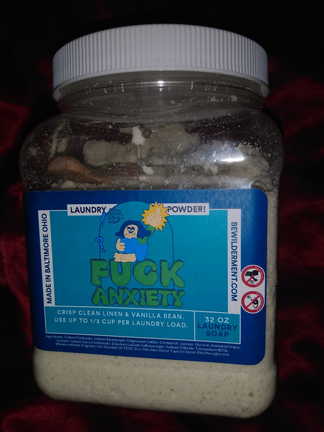 Customer photo review of Fuck Anxiety Laundry Powder - Soap