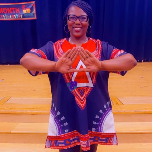 Customer photo review of Dashiki Shirt- Delta Sigma Theta