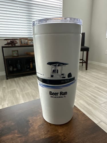 Customer photo review of Custom 20 oz. Stainless Steel Boat Tumbler