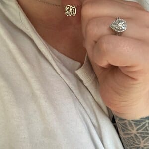 Customer photo review of Monogram Letters Necklace