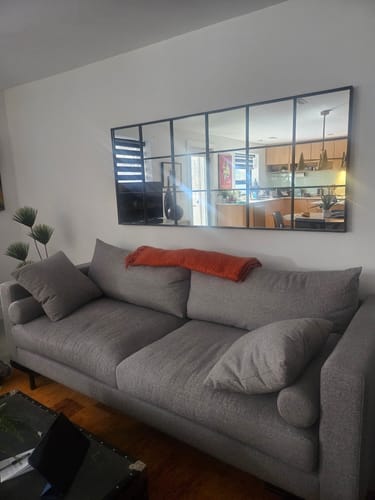 Customer photo review of Black Window Pane Mirror (71"H x 31"W)