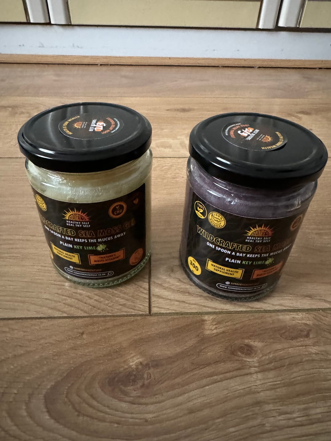 Customer photo review of 2 Plain Wildcrafted Sea Moss Gels - 600ML (1 Golden and 1 Purple)