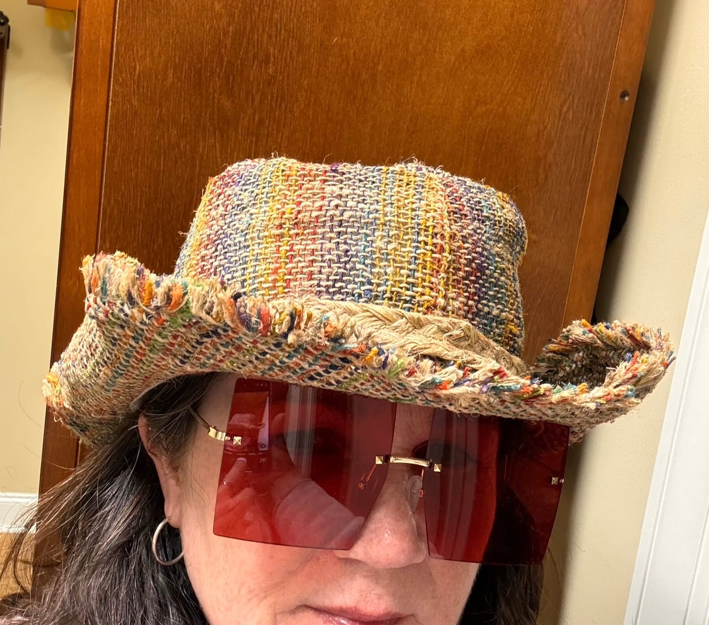 Customer photo review of Rainbow Woven Hemp Hat