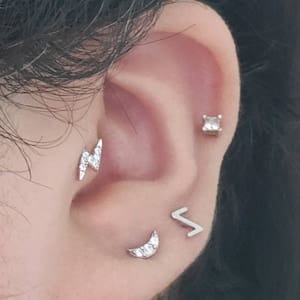 Customer photo review of Initial Earrings