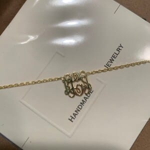 Customer photo review of Monogram Letters Necklace