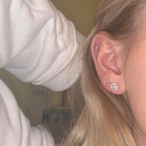 Customer photo review of Initial Earrings