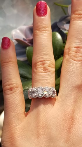 Customer photo review of 5-Stone CZ Band in Sterling Silver