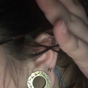 Customer photo review of Initial Earrings