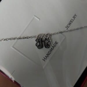 Customer photo review of Monogram Letters Necklace