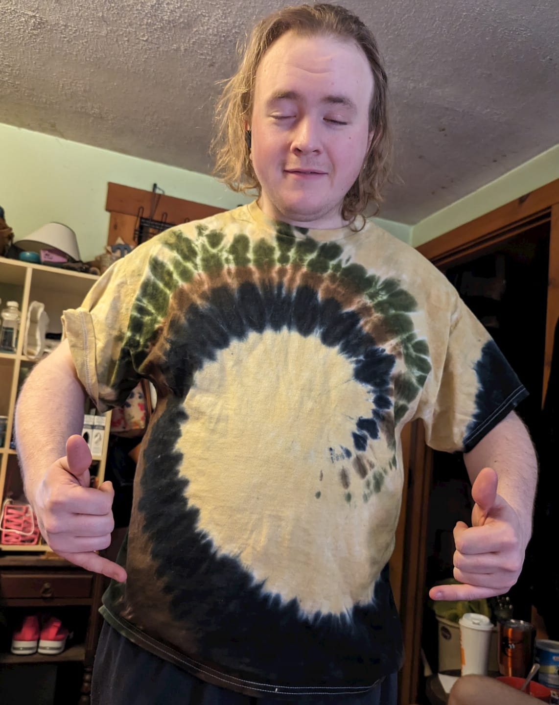 Customer photo review of Camo Swirl Tie Dye T Shirt