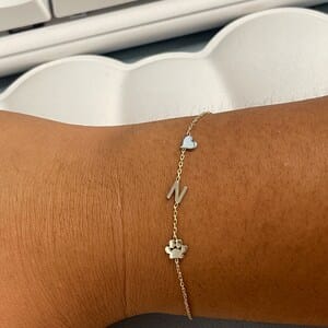 Customer photo review of Paw Letter Bracelet