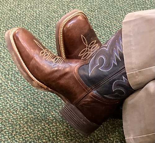 Customer photo review of “DAMIAN“ | MEN SQUARE TOE WESTERN COWBOY BOOTS (RUBBER SOLE)