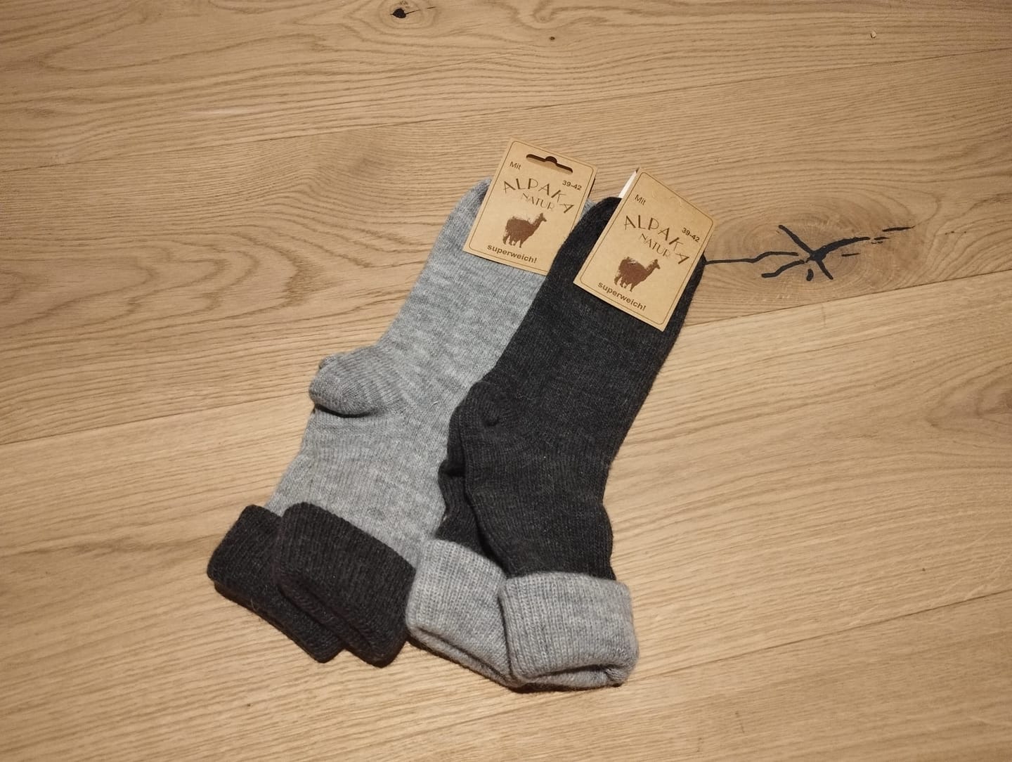 Customer photo review of Alpaka Umschlagsocken mit weicher Alpakawolle