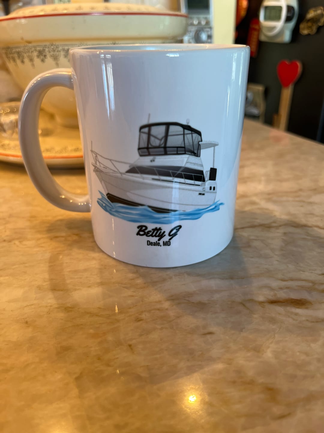 Customer photo review of Custom Boat Mugs