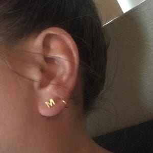 Customer photo review of Initial Earrings