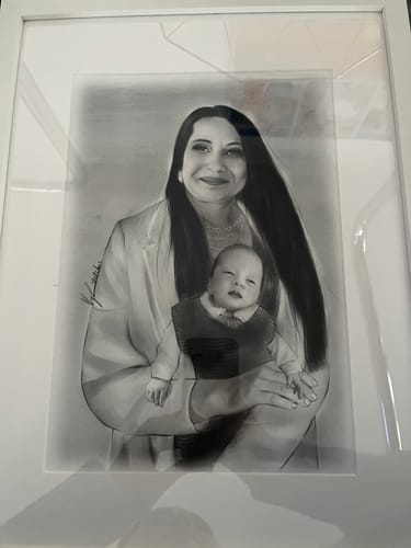 Customer photo review of Portrait Zeichnen Lassen - Portraitzeichnungen vom Foto als Geschenk - Auftragsmalerei