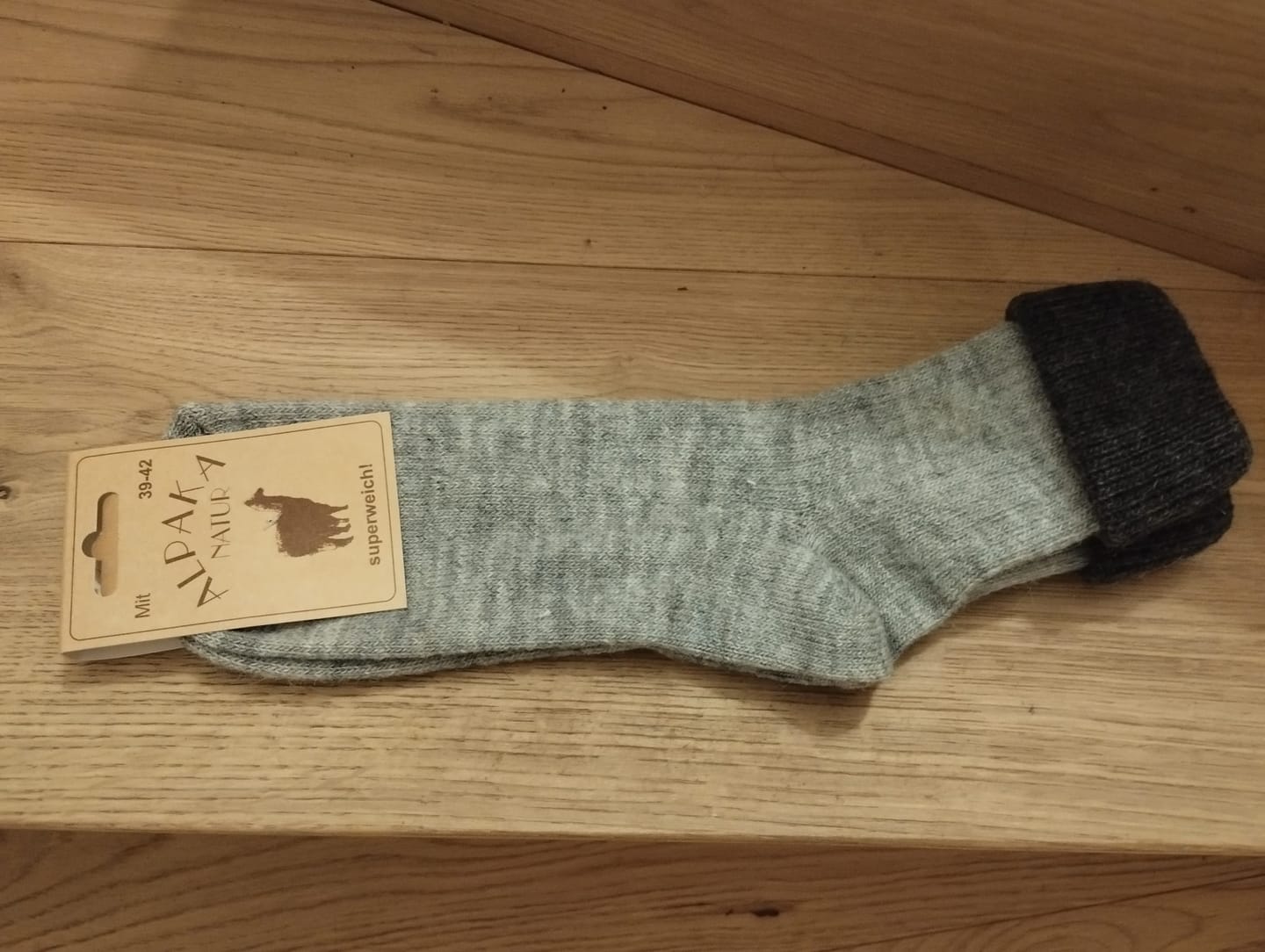 Customer photo review of Alpaka Umschlagsocken mit weicher Alpakawolle