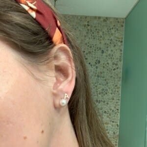 Customer photo review of Initial Earrings