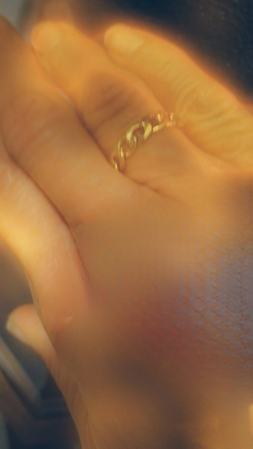 Customer photo review of 18K Gold-Filled Dainty Cuban Link Ring