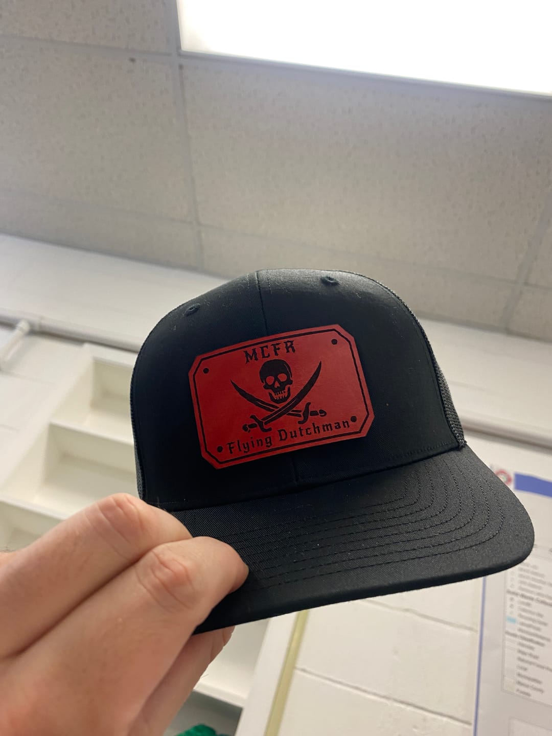 Customer photo review of Custom Passport Leather Patch Hat