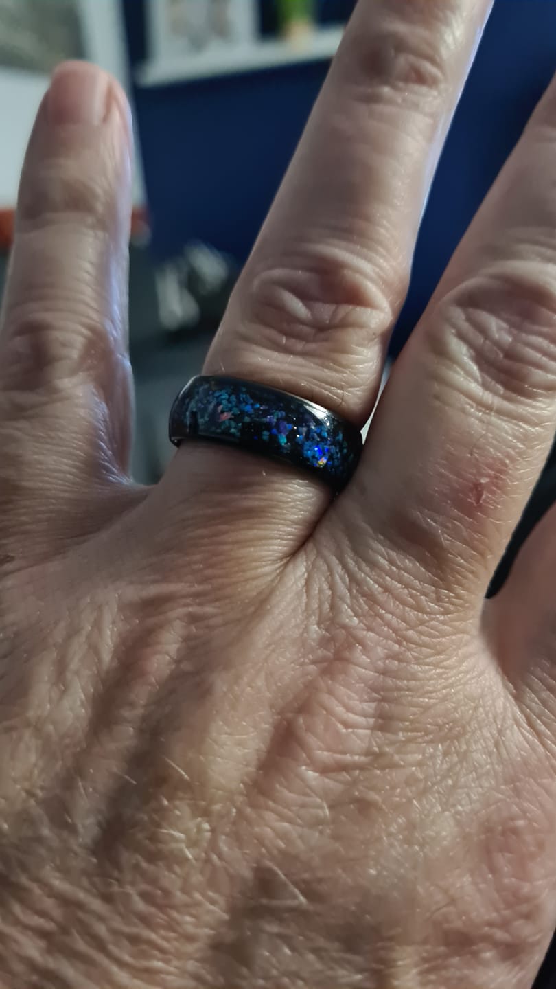 Customer photo review of The Black Opal 8mm Wonder Ring