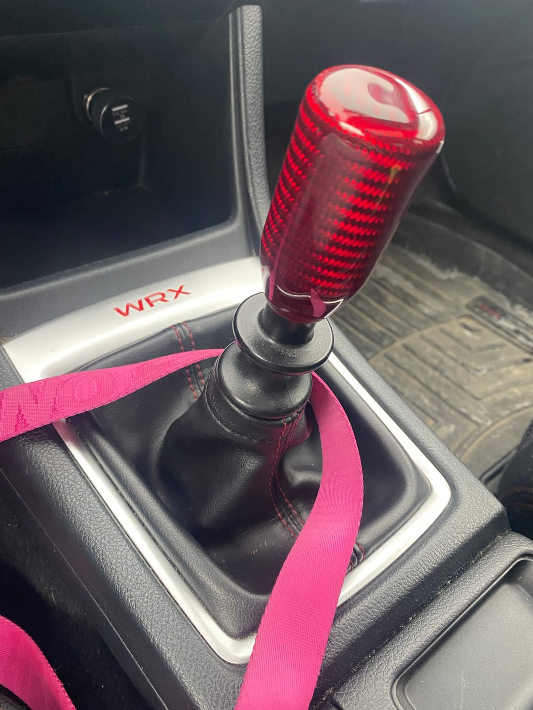 Customer photo review of Red Carbon Fiber Handle Shift Knob