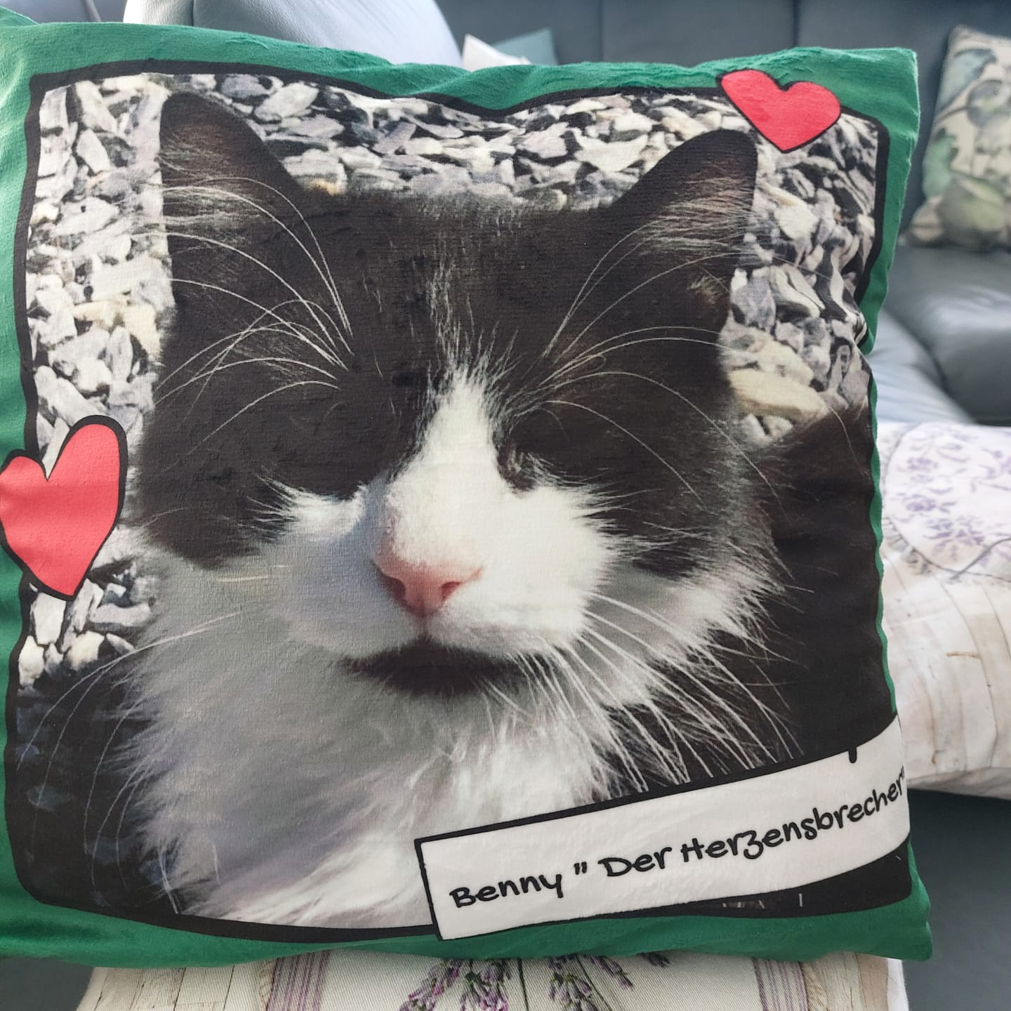 Customer photo review of Fotokissen mit Herzchen - Individuelles Kissen