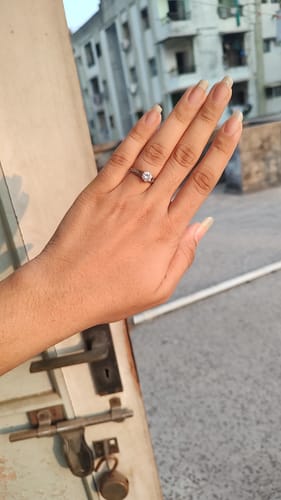 Customer photo review of Silver Zircon Sparkling Loop Ring