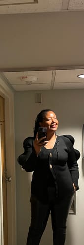 Customer photo review of Skinny V-Neck Knitted Cardigan