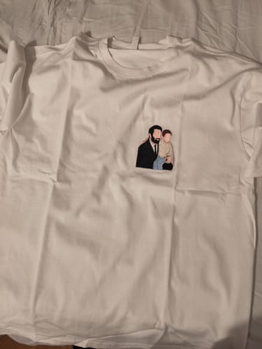 Customer photo review of Custom Embroidered Sweatshirt Portrait Music Player Couple Family Gift