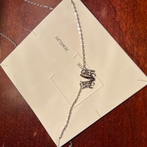 Customer photo review of Monogram Letters Necklace