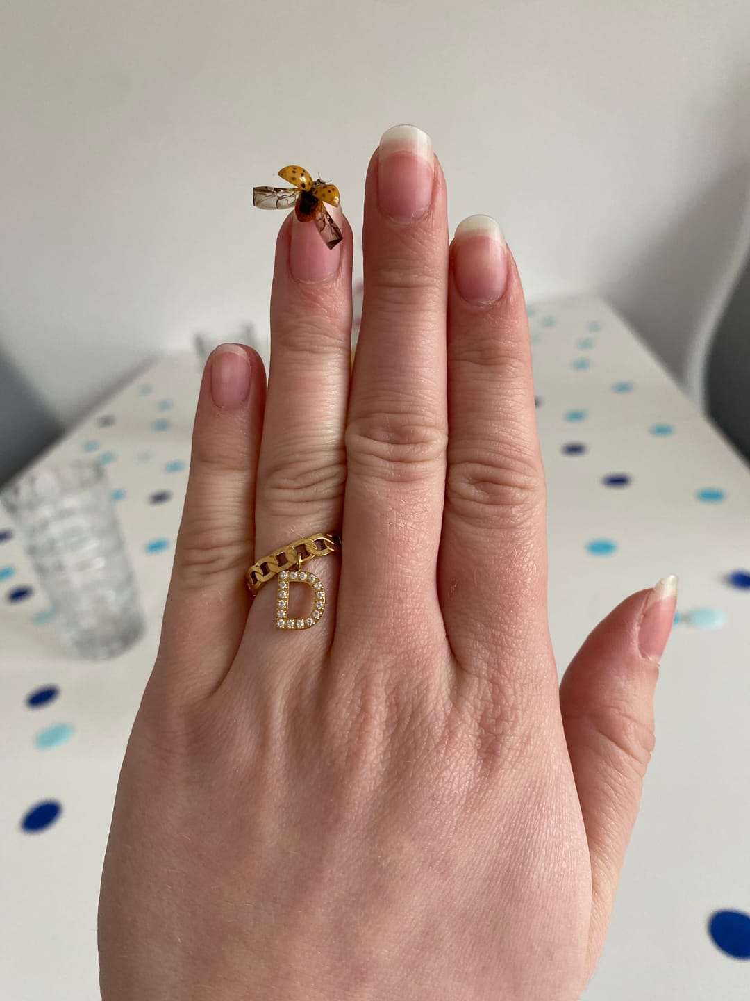 Customer photo review of Letter Ring | 18K vergoldet