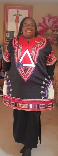 Customer photo review of Dashiki Shirt- Delta Sigma Theta