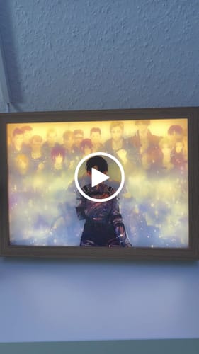 Customer video review of A O T Series LED Light Painting Anime Photo Frame Wall Art
