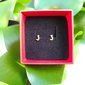 Customer photo review of Initial Earrings