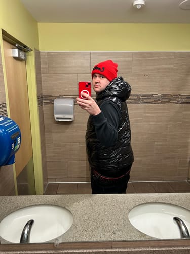 Customer photo review of Cookies Original Logo Thin Mint Knit Beanie Men's Hat