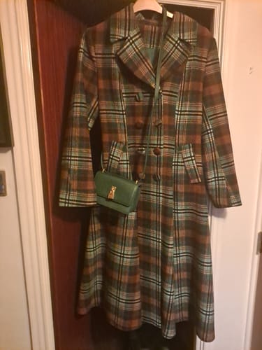 Customer photo review of Plaid Wool Coat, Vintage inspired Long wool coat 4510
