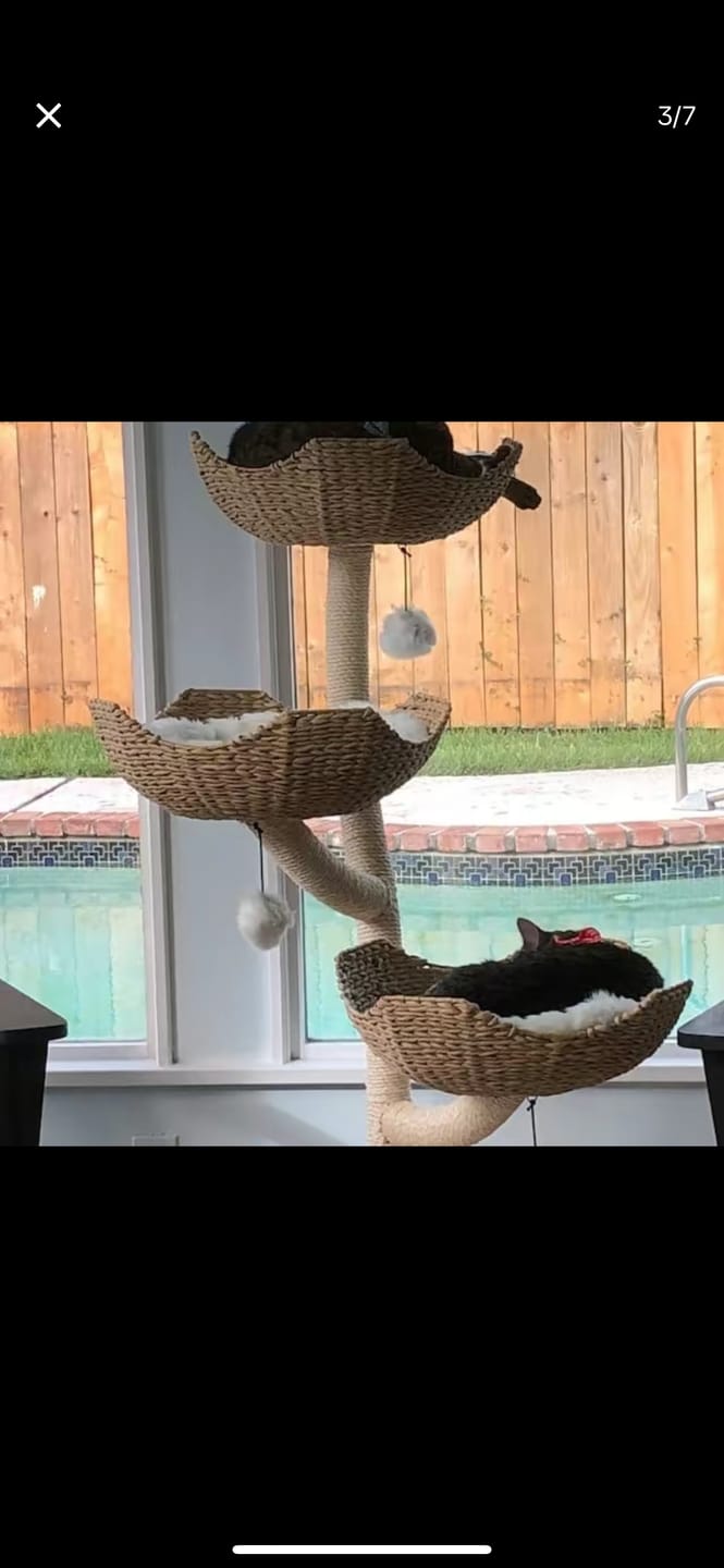Customer photo review of MICHU Ivy Cat Tower Deluxe 4-Tier Designer Cat Tree